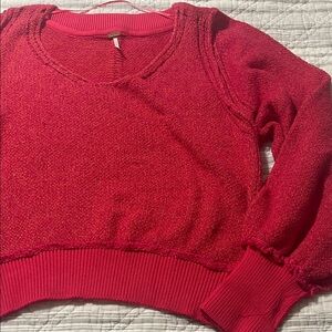 Free People Vibrant Red Sweater